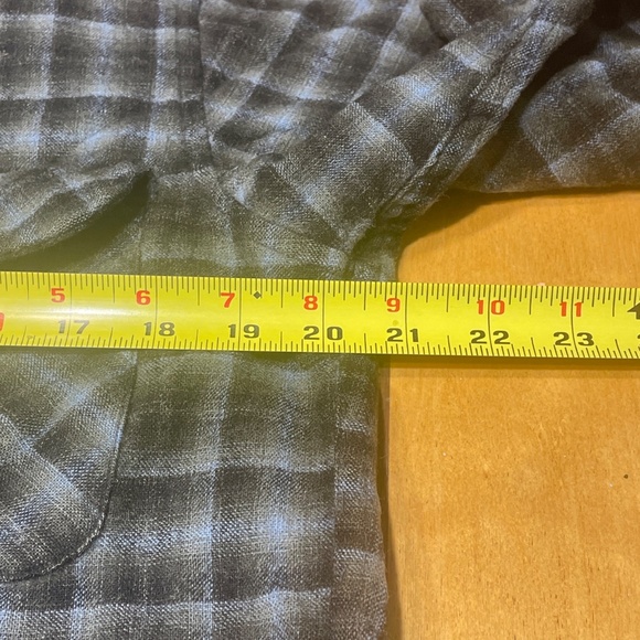 Vintage Pendleton Wool Shirt Blue/Gray Plaid Loop Collar Large 60s USA - Picture 8 of 15